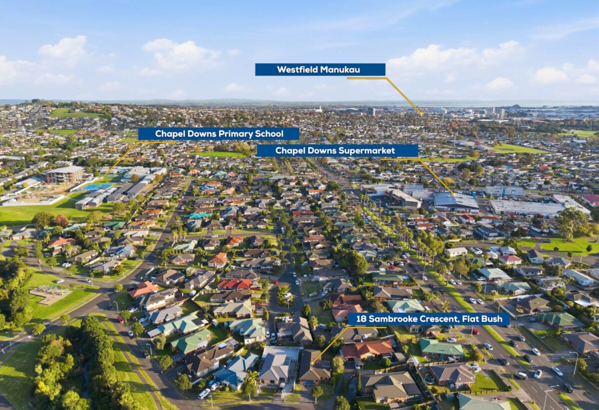 160m2 Brick and tile 3 beds 2 baths house with double garage on 470m2 section, close to schools, shopping centres, motorway access, 0.5 km to Chapel Downs School, 18 Sambrooke Crescent, Flat Bush, Auckland