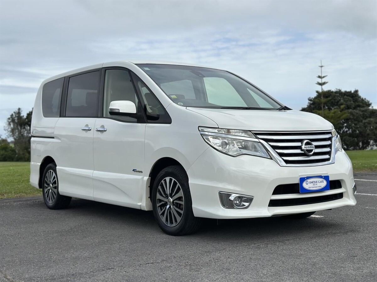 2015 Nissan Serena Highway Star Smart Hybrid, Automatic, 5 Door, Van, Pearl White, 8 seats, 2000cc, Hybrid (Hybrid), 95,876km