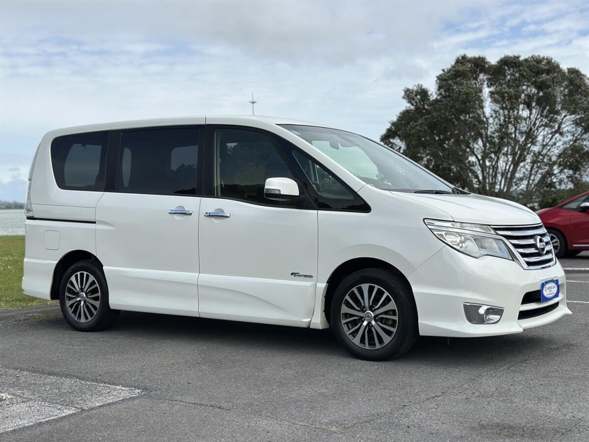 2015 Nissan Serena Highway Star Smart Hybrid, Automatic, 5 Door, Van, Pearl White, 8 seats, 2000cc, Hybrid (Hybrid), 95,876km