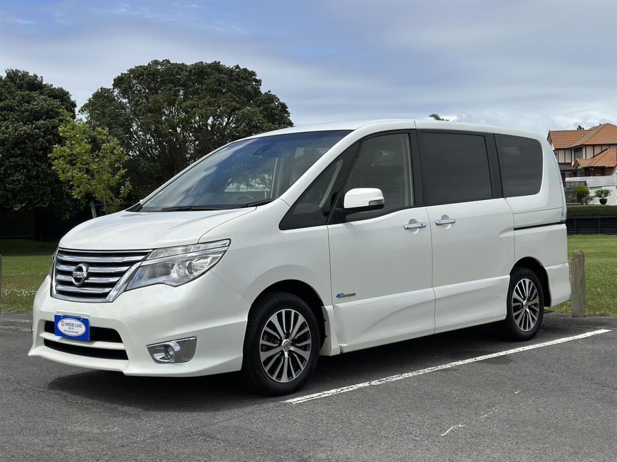 2015 Nissan Serena Highway Star Smart Hybrid, Automatic, 5 Door, Van, Pearl White, 8 seats, 2000cc, Hybrid (Hybrid), 95,876km