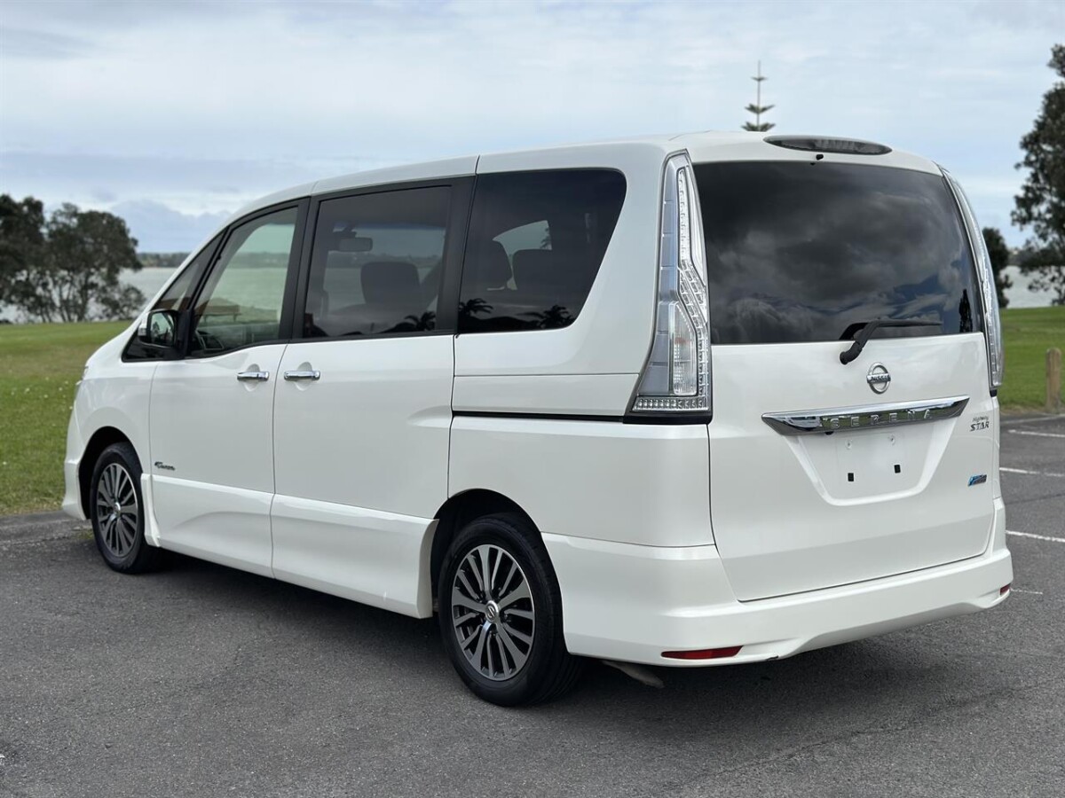 2015 Nissan Serena Highway Star Smart Hybrid, Automatic, 5 Door, Van, Pearl White, 8 seats, 2000cc, Hybrid (Hybrid), 95,876km