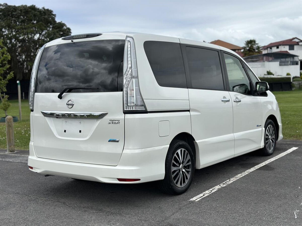 2015 Nissan Serena Highway Star Smart Hybrid, Automatic, 5 Door, Van, Pearl White, 8 seats, 2000cc, Hybrid (Hybrid), 95,876km
