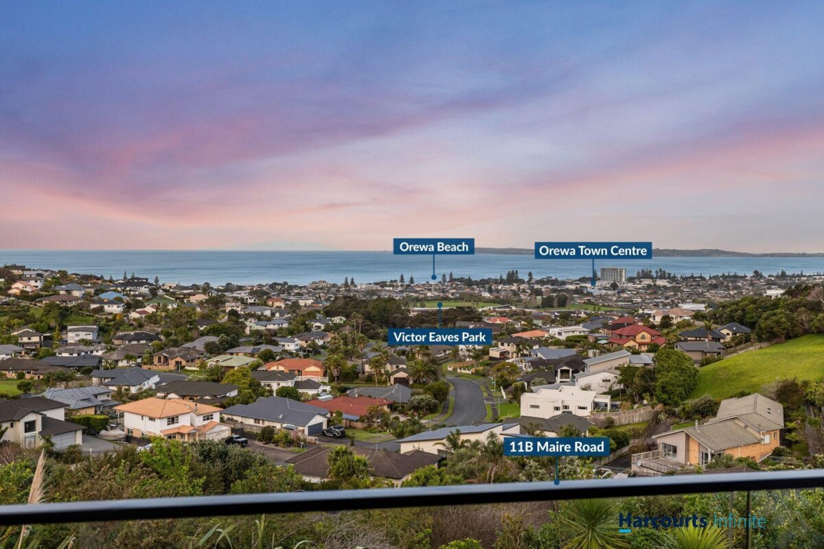 All 5 beds with sea views, 340m2 Brandnew 5 beds + study 4 baths house with double garage on 686m2 section, Central ducted air conditioning + additional heat pumps. Close to shops, transport and local amenities, Easy access to Orewa Beach, 11B Maire Road, Orewa, Auckland