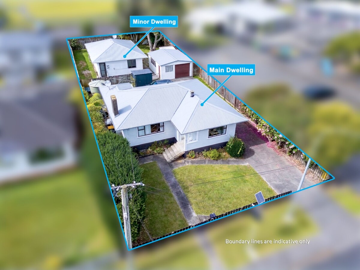 Home and income on 716m2 section, 3 beds 1 bath main home + standalone 2 beds ( 1 bed plus 3.2m x 2.6m flexi room) 1 bath minor dwelling, currently rented With a combined return of $1,135 per week, near schools, parks, shops, and transport routes, 50 Barrys Road, Glendene, Auckland
