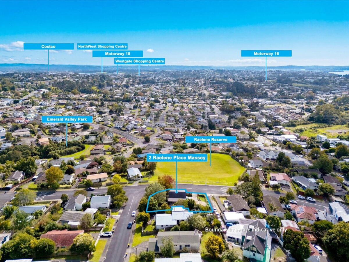 Parkside Living – 820m2 of Corner-Site, 3 beds 1 bath house with standalone double garage, minutes from the Westgate and Northwest shopping hubs, Costco, and easy motorway access, 2 Raelene Place, Massey, Auckland