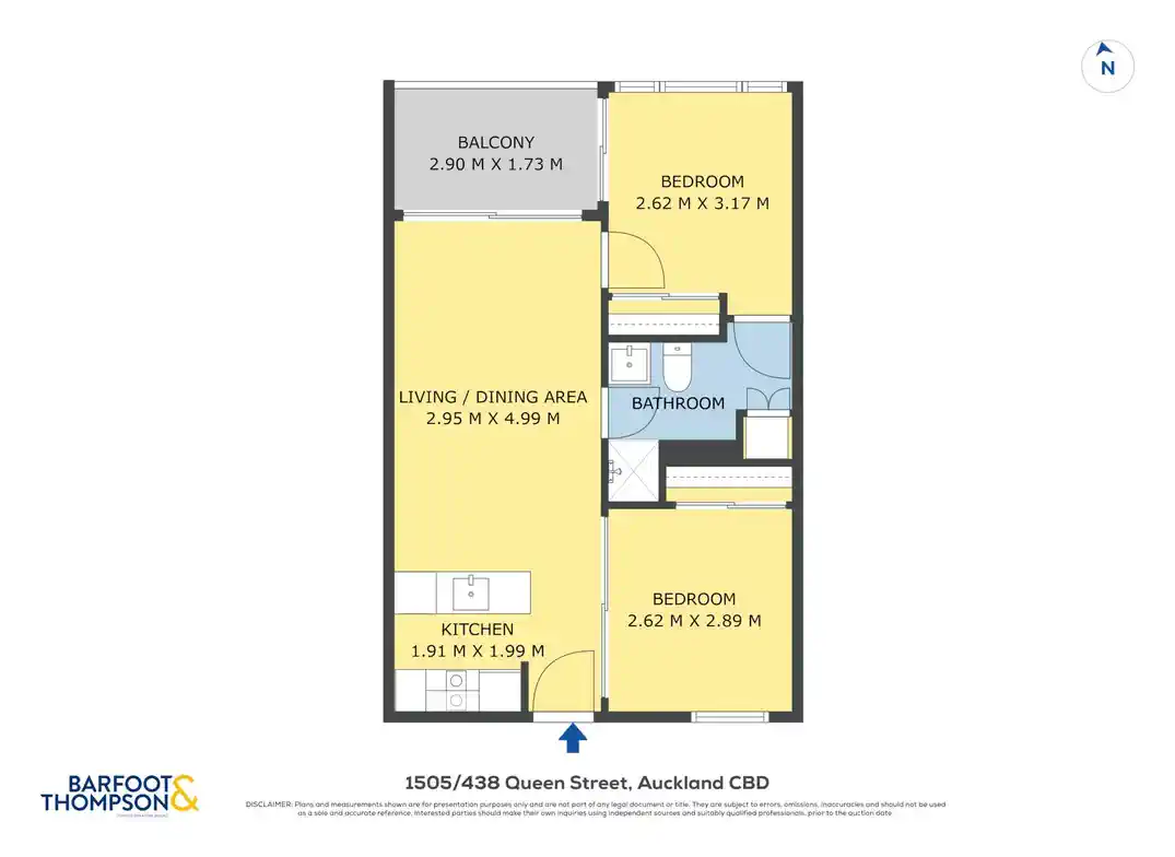 Double Grammar school zone, 53m2 Freehold 2 beds 1 bath apartment, motivated vendor, 0.9 km to Auckland Girls’ Grammar School, 1.7 km to Auckland Grammar, Situated directly opposite Myers Park and Aotea Square, and just moments from the new CRL station, Sky Tower, AUT, the University of Auckland, and the Central Library, 1505/438 Queen Street, City Centre, Auckland