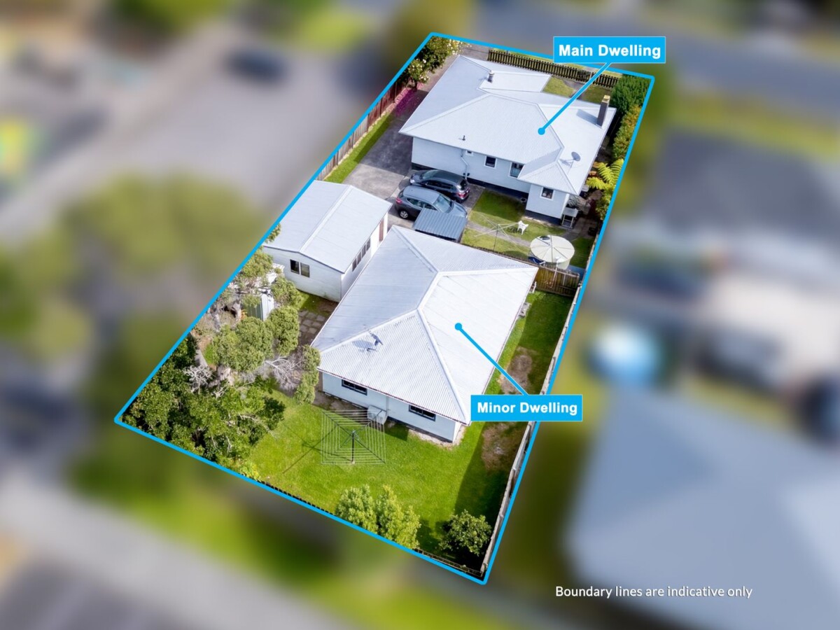 Home and income on 716m2 section, 3 beds 1 bath main home + standalone 2 beds ( 1 bed plus 3.2m x 2.6m flexi room) 1 bath minor dwelling, currently rented With a combined return of $1,135 per week, near schools, parks, shops, and transport routes, 50 Barrys Road, Glendene, Auckland