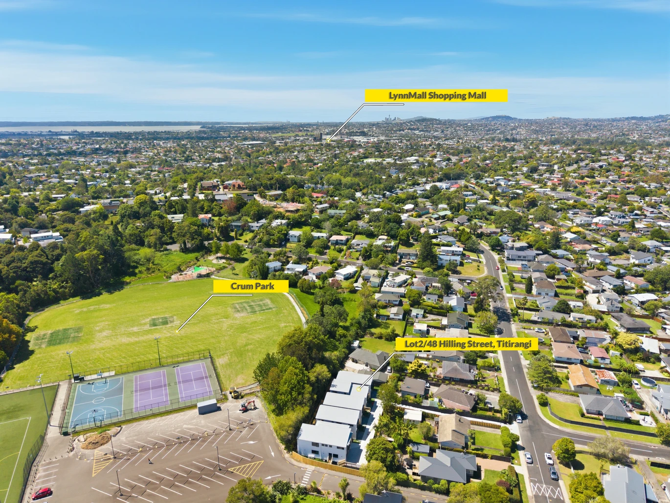 Brandnew standalone 4 beds 2.5 baths home with garage by Crum Park, close to schools, supermarket, Lynn Mall, zonfed for Green Bay Primary/Intermediate and Green Bay High School, Glen Eden Intermediate, 48 Hilling Street Titirangi, Auckland