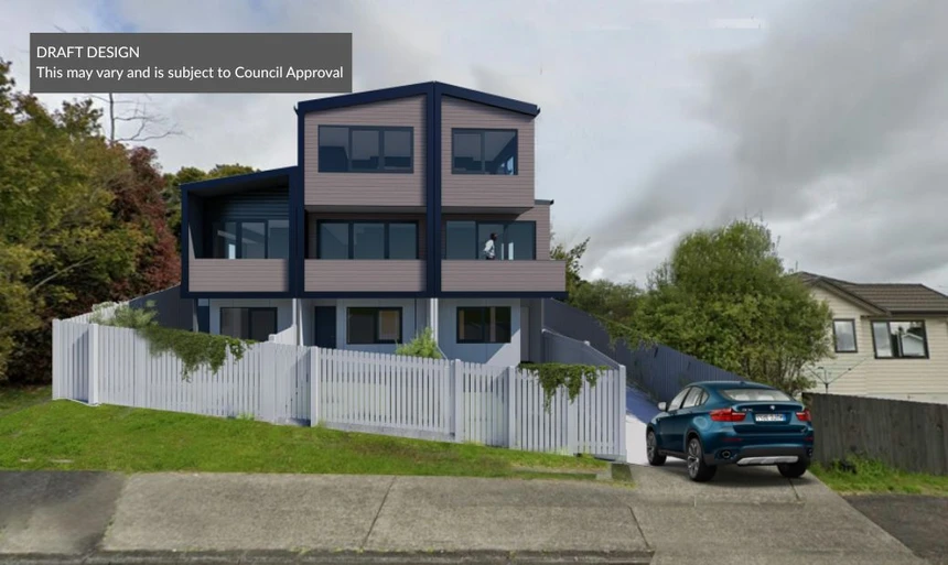 Must sell, Urgent sell, 3 beds 1 bath house on 651m2 section with RC, BC, EPA for 6 new home: 5 x three-storey units and 1 x two-storey unit, each unit has a carport, currently rented at $500 per week, 40 Holmes Drive South Massey, Auckland