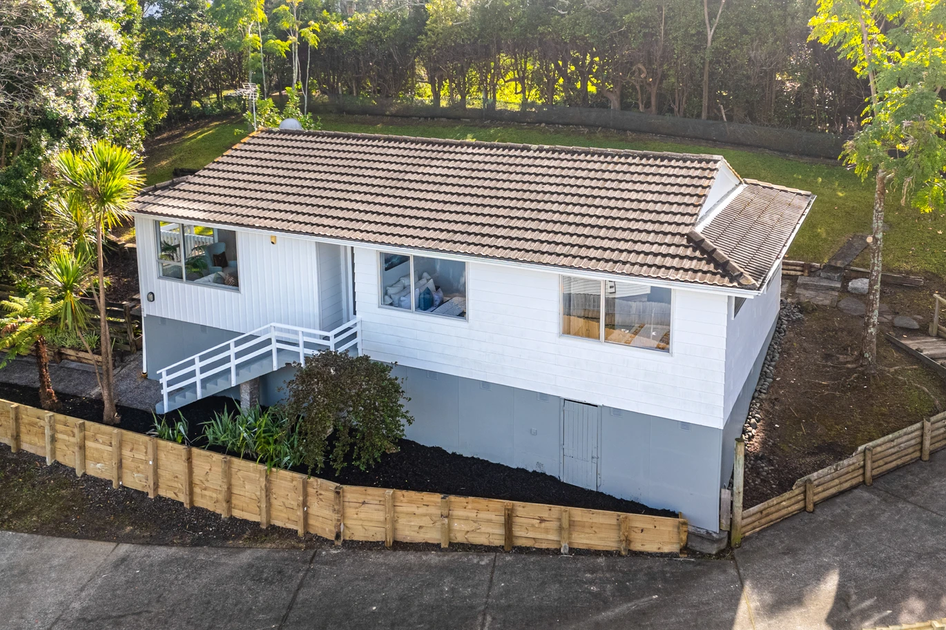Renovated 3 beds 1 bath house on 1128m2 section, with a deck and pergola, a single garage and additional open parking spaces for up to five vehicles, 12 Glenbervie Crescent Massey,, Auckland
