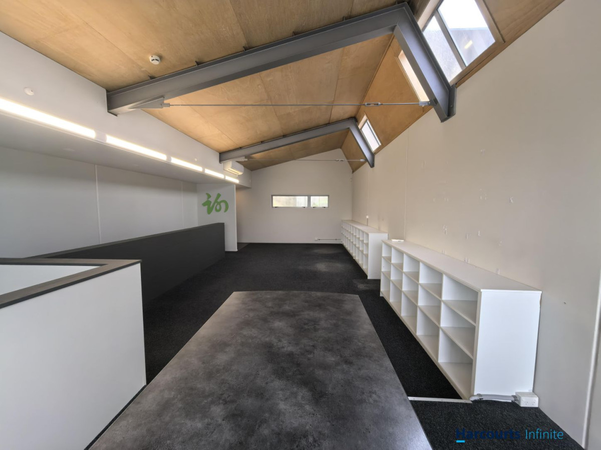 Approx. 84sqm office space across two levels, Two exclusive onsite car parks, Modern amenities include a bathroom, kitchenette, security system, and heat pump, Outgoings approx. $7,030.77 + GST per annum, Available for lease or purchase, 13/40 Arrenway Drive, Rosedale, Auckland