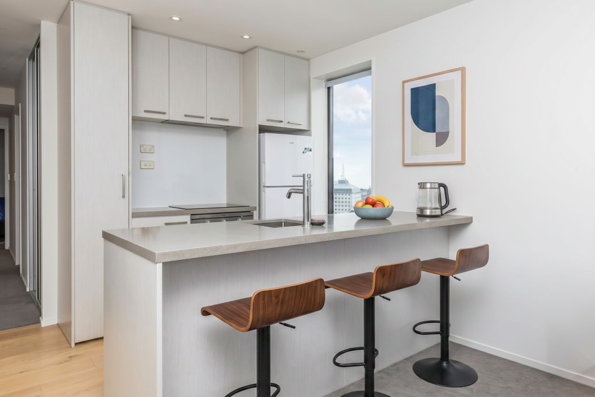 Double Grammar school zone, 62m2 Freehold 2 beds + 1 Flexi room 2 baths apartment, zoned for Auckland Grammar and Auckland Girls Grammar school, Queens Residences, built to the new building code, provides peace of mind, lifestyle, and convenience. 2005/8 Airedale Street, Auckland Central, Auckland
