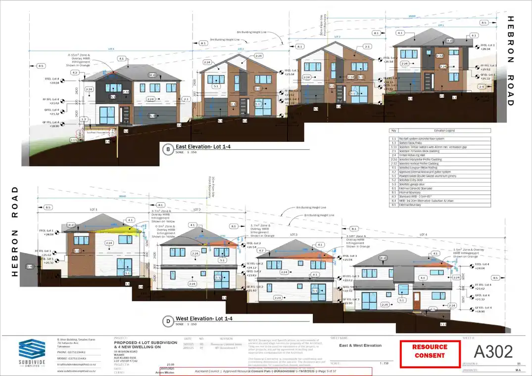 1012m2, 4 beds (1 ensuite) 2 baths house with double garage with RC, EPA for 4 standalone homes, BC in progress, minutes from from Torbay Village shops, cafes, and transport links, beaches, schools, 0.2 km to Torbay School, 59 Hebron Road, Waiake, Auckland