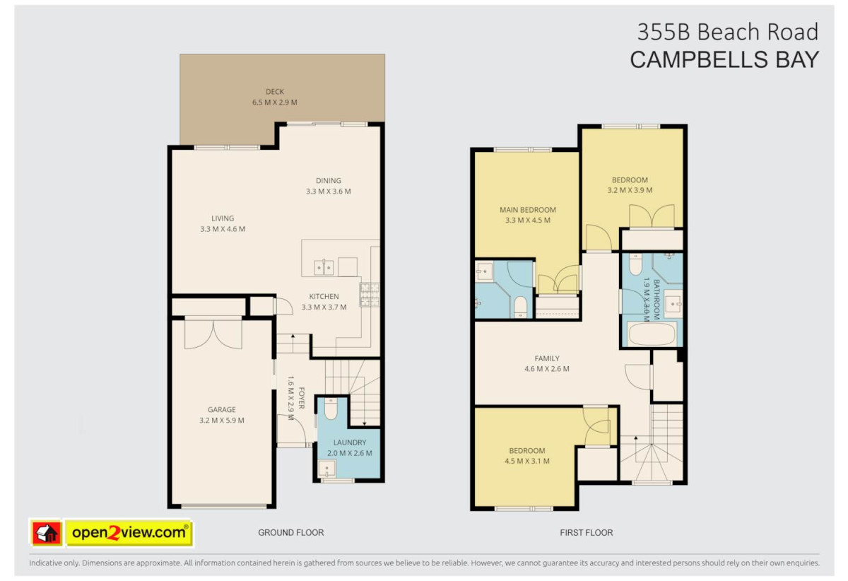 Westlake Boys & Girls, Rangitoto College zone, 161m2 3 beds 2.5 baths home with garage, Walking distance to beach and village lifestyle amenities, 0.9 km to Mairangi Bay School, 355 Beach Road, Campbells Bay, Auckland