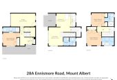 3 beds (3 ensuites) 3.5 baths home with garage, 1 ensuite ground floor, minutes from schools, Pak’nSave, local cafés, train stations, bus routes, and motorway access, 0.6 km to Owairaka District School, 28A Ennismore Road, Mt Albert, Auckland