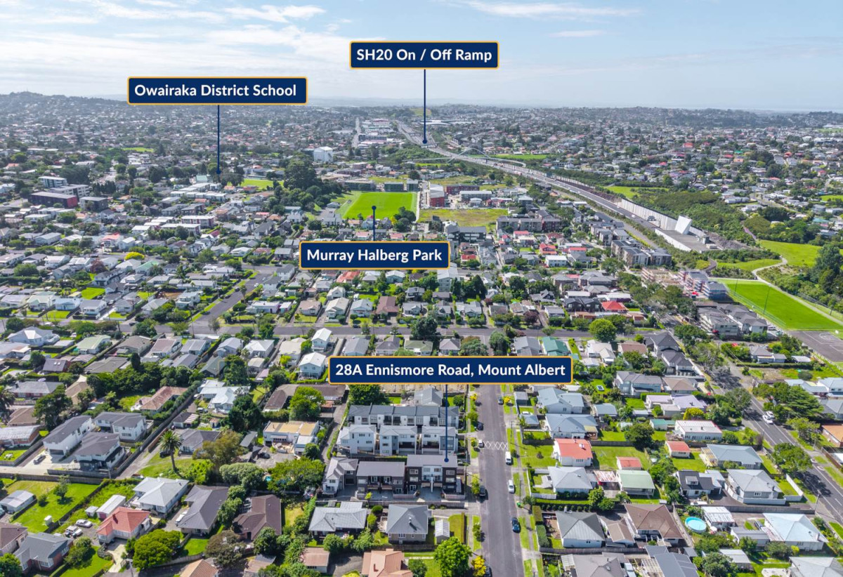 3 beds (3 ensuites) 3.5 baths home with garage, 1 ensuite ground floor, minutes from schools, Pak’nSave, local cafés, train stations, bus routes, and motorway access, 0.6 km to Owairaka District School, 28A Ennismore Road, Mt Albert, Auckland