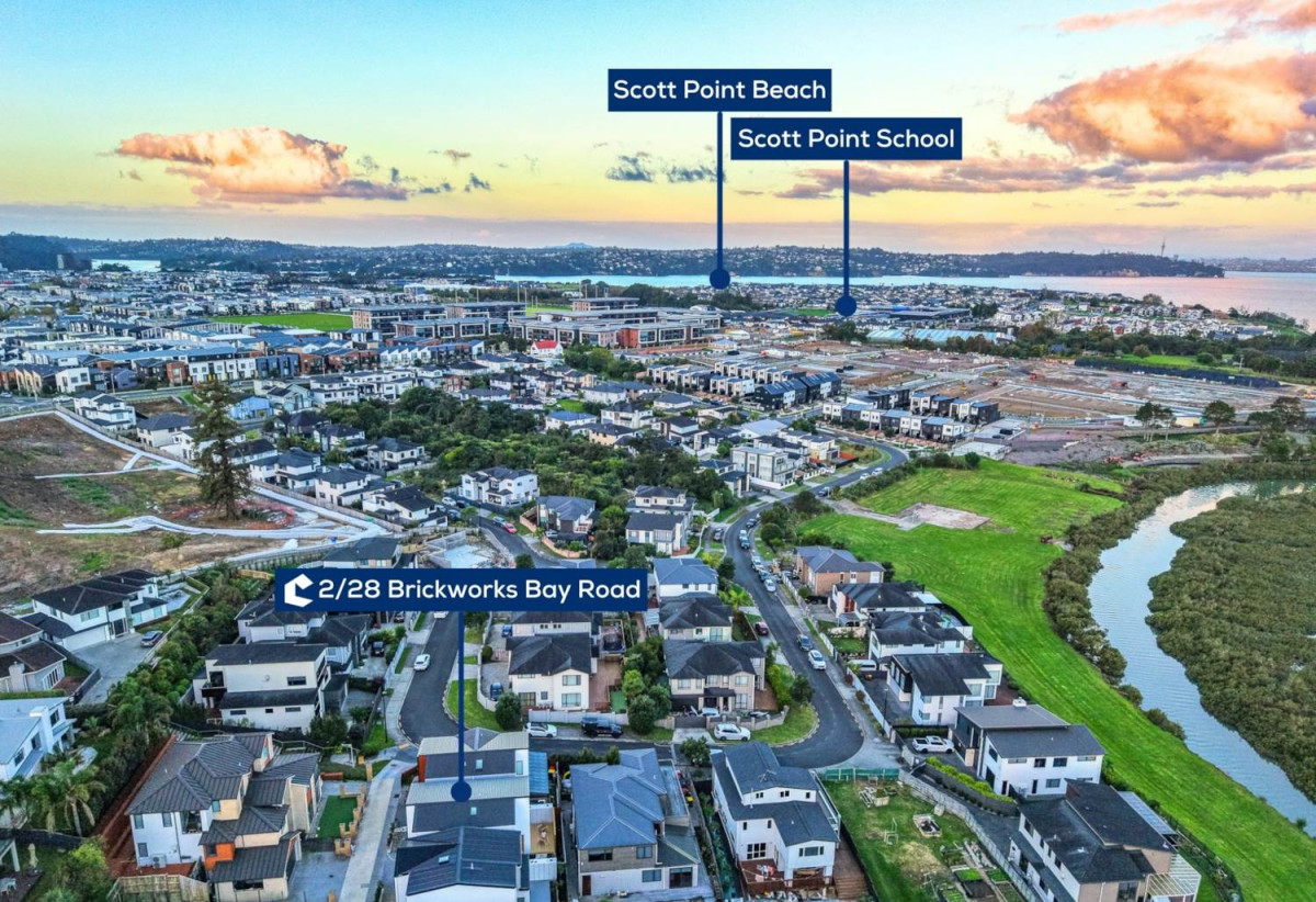 Brandnew standalone 4 beds 2.5 baths home with garage, moments from top schools, coastal walkways, parks, ferry transport, and local amenities, motorway access, 0.8 km to Hobsonville Point Secondary School, 0.9 km to Scott Point School, 2/28 Brickworks Bay Road, Hobsonvil, Auckland