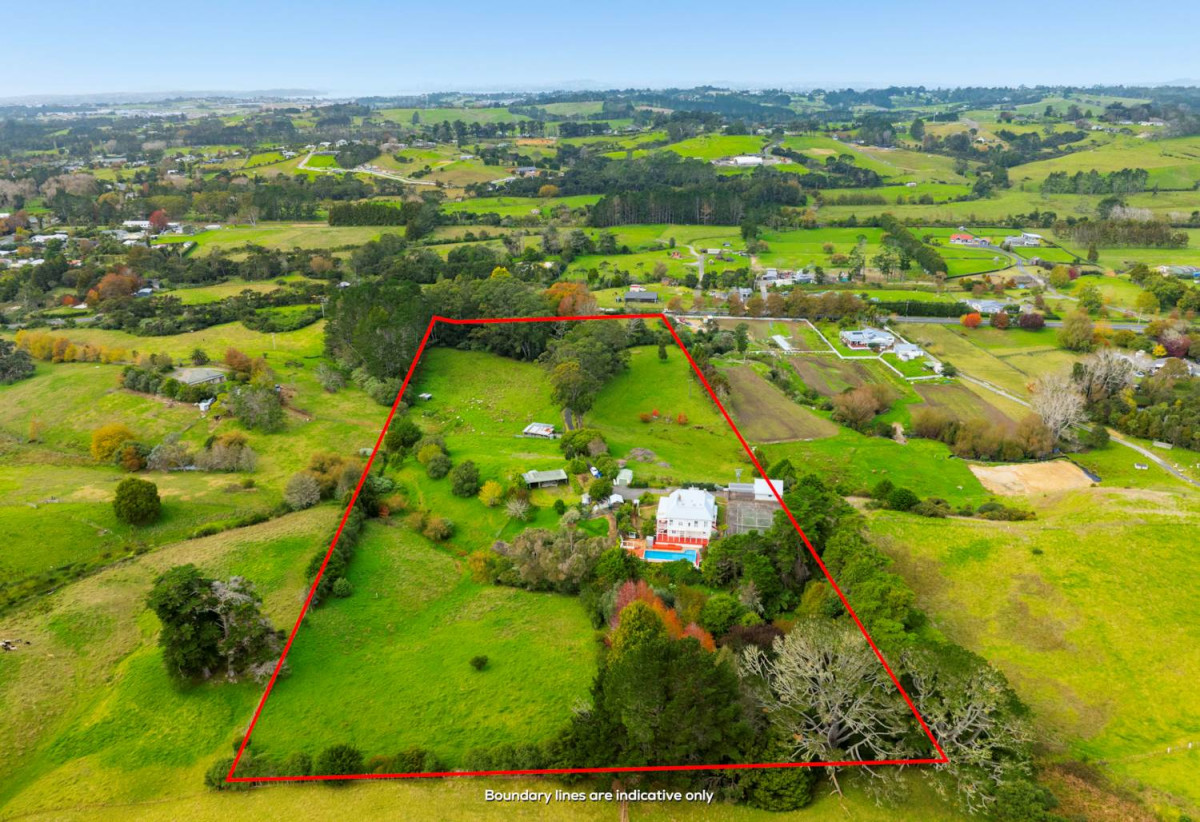 5.2457ha section, More than 320m2 Lifestyle 5 beds 3 baths house, storage for cars or tractors, seven paddocks, mature trees, a natural spring, landscaped ponds, a tennis court and a heated 100,000-litre swimming pool. Downstairs A home theatre, rumpus room, larder, laundry, linen room, sauna, bathroom and generous storage, 0.4 km to Taupaki School, 364 Waitakere Road, Taupaki, Auckland