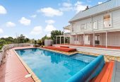 5.2457ha section, More than 320m2 Lifestyle 5 beds 3 baths house, storage for cars or tractors, seven paddocks, mature trees, a natural spring, landscaped ponds, a tennis court and a heated 100,000-litre swimming pool. Downstairs A home theatre, rumpus room, larder, laundry, linen room, sauna, bathroom and generous storage, 0.4 km to Taupaki School, 364 Waitakere Road, Taupaki, Auckland