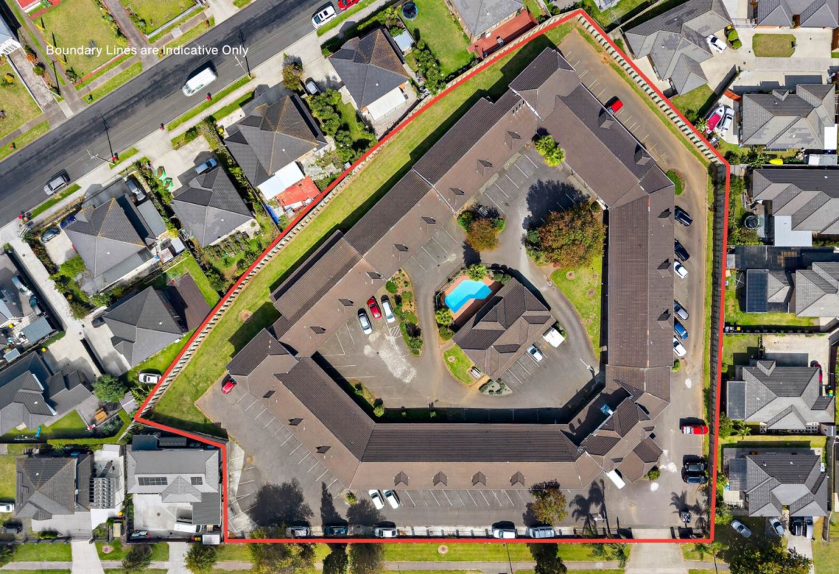 Urgent Sale – Auction, No Plan B, 8,251m² (approx.) Freehold Land, 2,540m² (approx.) Building Area, Operating Motel – 55 Self-Contained Units + Manager’s Flat, High-profile arterial road frontage, Residential – Mixed Housing Suburban zoning, Close to Auckland Airport & major transport routes, 610 Massey Road, Mangere, Auckland