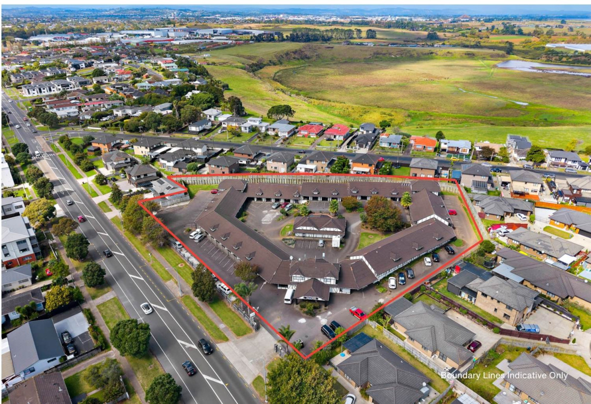Urgent Sale – Auction, No Plan B, 8,251m² (approx.) Freehold Land, 2,540m² (approx.) Building Area, Operating Motel – 55 Self-Contained Units + Manager’s Flat, High-profile arterial road frontage, Residential – Mixed Housing Suburban zoning, Close to Auckland Airport & major transport routes, 610 Massey Road, Mangere, Auckland