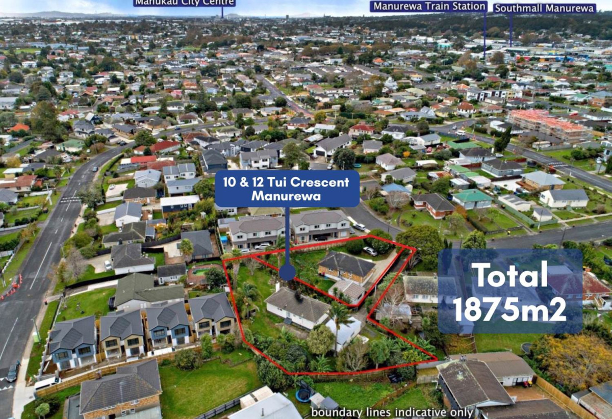2 x 3 beds house, 1875m2 Land with RC and EPA for 11 new townhouses, The vendor is also able to provide Building Consent prior to settlement, subject to conditions, close to schools, parks, shopping centres, and public transport, 0.5 km to Manurewa South School, 0.9 km to James Cook High School, 1 km to Manurewa Intermediate, 10 & 12 Tui Crescent, Manurewa, Auckland