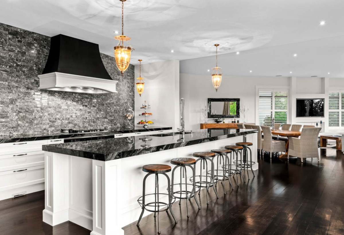 30,269m² section, The home offers 5 beds 3 baths, including a private guest suite with a designer ensuite featuring dual showers, A separate wing accommodates additional bedrooms and a luxurious family bathroom with a sculptural real stone bath, Underfloor heating throughout, A five-car garage, A formal 10-seater dining room beneath a genuine Swarovski crystal chandelier, integrated throughout the home is a premium HEOS multi-room audio system, a fully equipped private cinema with six luxury seats, The stunning 16.5-metre heated swimming pool (approx. 5.5–6m wide), 2.2 km to Riverhead School, 739 Coatesville-Riverhead Highway, Riverhead, Auckland