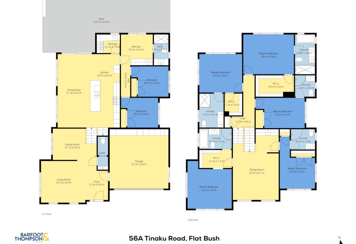 2 Kitchens, 333m2 Brandnew 7 beds (5 ensuites) 6.5 baths house with double garage and 2-beds granny on 451m2 section, close to schools, parks, Ormiston and Botany Downs shopping centres, 0.8 km to Mission Heights Junior College, 1 km to Mission Heights Primary School, 1.5 km to Ormiston Senior College, 56A Tinaku Road, Flat Bush, Auckland, Auckland