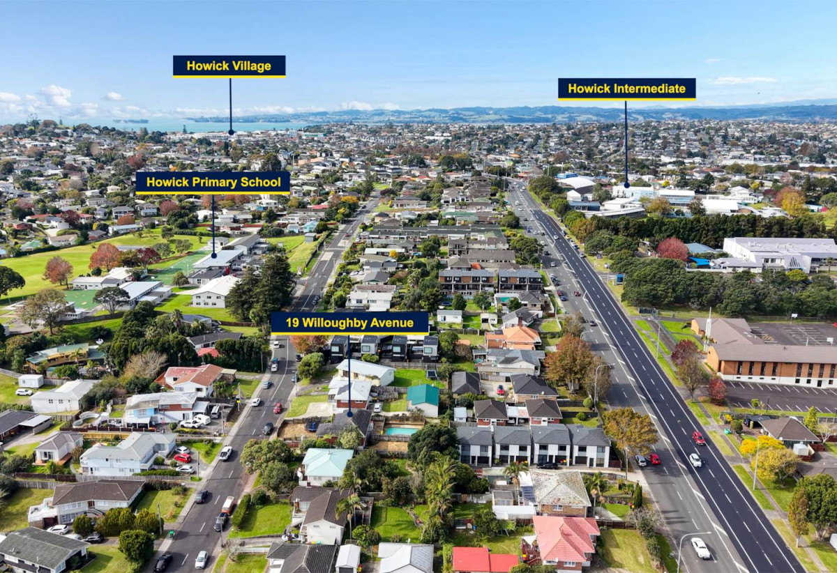 683m² Mixed Housing Suburban, 4 beds 2 baths house with double garage and swimming pool, 0.2 km to Howick Primary School, 0.4 km to Howick Intermediate, 1.1 km to Pakuranga College, 19 Willoughby Avenue, Howick, Auckland