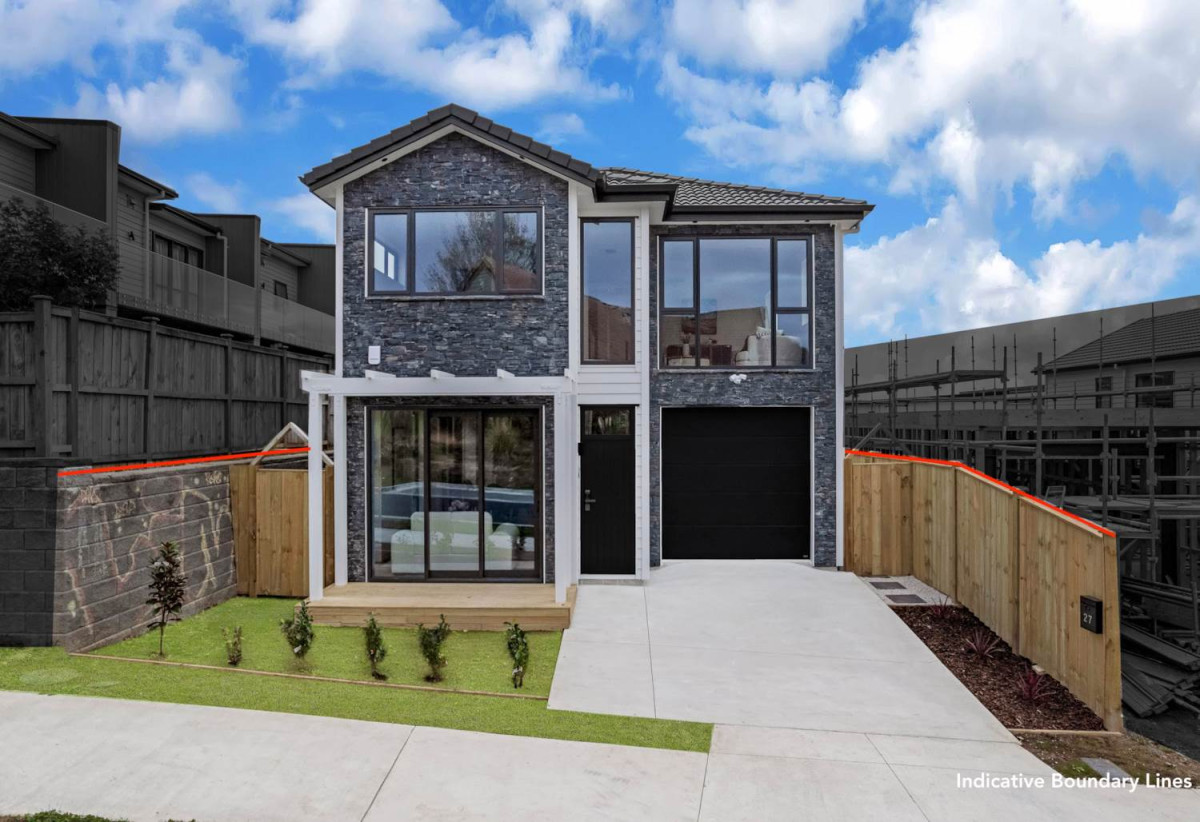 Brandnew 4 beds (2 ensuites) 3.5 bath house, Bonus room—perfect as a study, home office, or nursery, 1 ensuite ground floor, a tandem garage plus two extra off parking spaces, minutes to Ormiston Town Centre and Botany Shopping Mall, schools, 0.4 km to Te Uho o Te Nikau Primary School, 1.2 km to Ormiston Junior College, 1.3 km to Ormiston Senior College, 27 Obelus Road, Flat Bush, Auckland