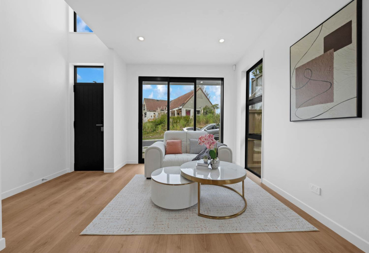 Brandnew 4 beds (2 ensuites) 3.5 bath house, Bonus room—perfect as a study, home office, or nursery, 1 ensuite ground floor, a tandem garage plus two extra off parking spaces, minutes to Ormiston Town Centre and Botany Shopping Mall, schools, 0.4 km to Te Uho o Te Nikau Primary School, 1.2 km to Ormiston Junior College, 1.3 km to Ormiston Senior College, 27 Obelus Road, Flat Bush, Auckland