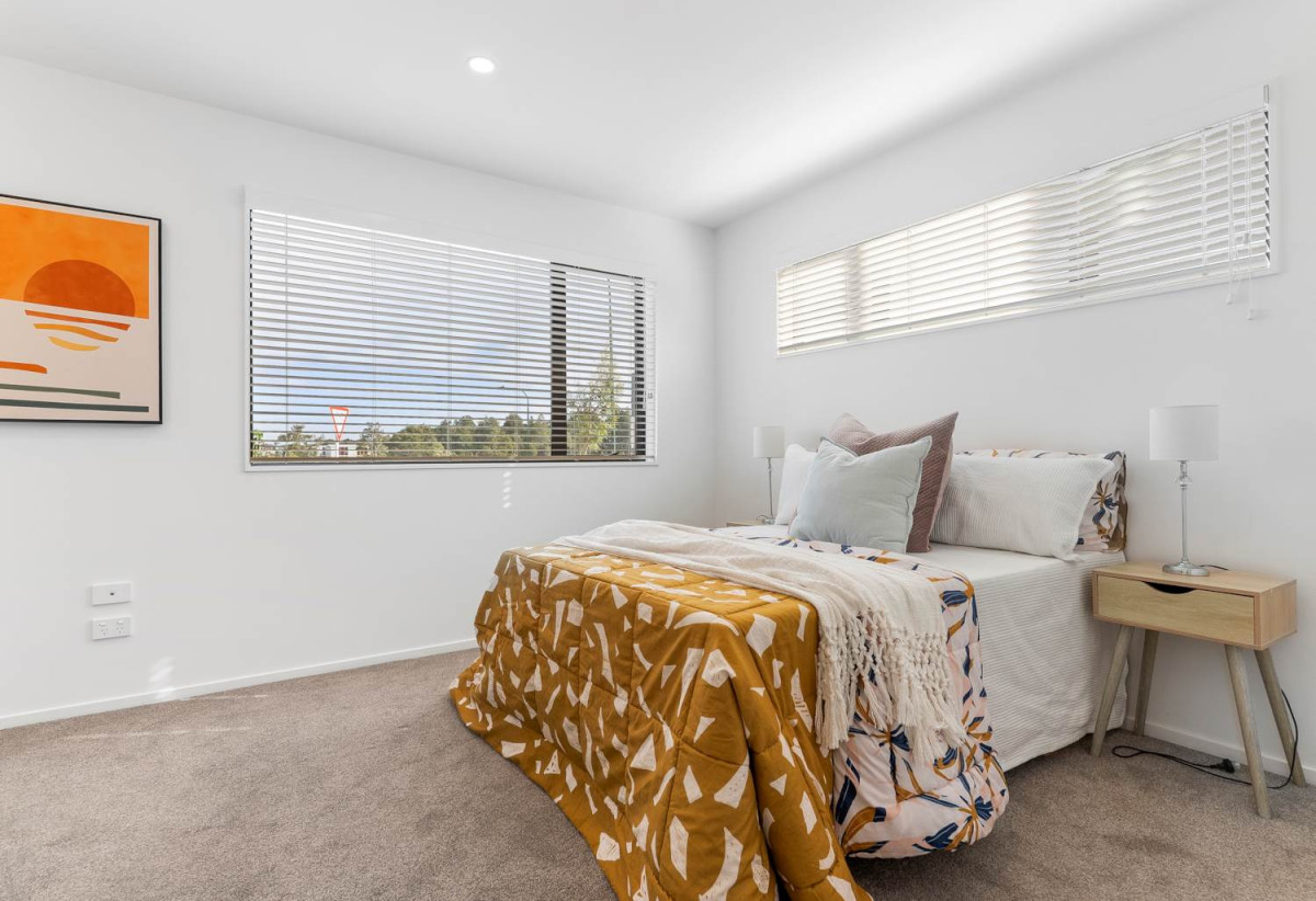 Reserve Views, 3 beds (2 ensuites) 3 baths townhouse with garage, 1 ensuite ground floor, garage space with a kitchenette setup, close to Ormiston shopping centre, 0.4 km to v school, 1.5 km to Ormiston Junior College and Ormiston Senior College, 64 Whakatupu Road, Flat Bush, Auckland