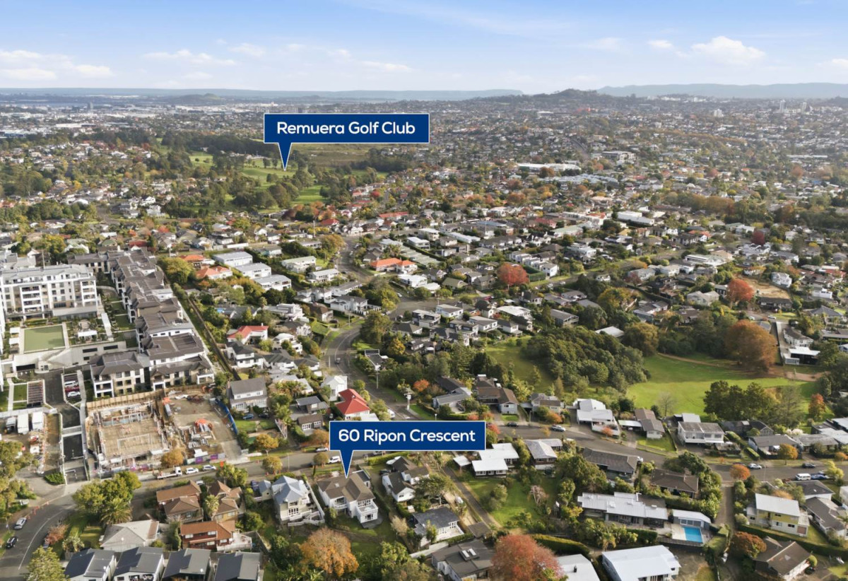 836m2 section, 4 beds 2 baths house, the downstairs level could become a secluded master haven or additional living space, with a single garage and dual driveways providing generous off- street parking, including space for the boat or trailer, 0.9 km to Selwyn College, 60 Ripon Crescent, Meadowbank, Auckland