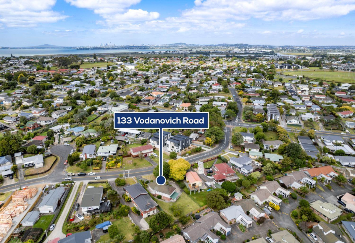Vendor cashing out, 723m2 section with RC lodged for 5 dwellings, 3 beds 1 bath house with garage, currently rented for $650 per week Until Jan 2027, Located just minutes from motorway access, public transport, schools, and local shopping, 0.6 km to Rangeview Intermediate, 133 Vodanovich Road, Te Atatu South, Auckland