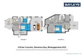 The vendor is under pressure and needs it go, 2 standalone Dwellings on 837m2 section, Front dwelling offers multiple bedrooms, bathroom facilities, and double garage, Rear home has been modified from its original layout and offers additional living space, close to beaches, shops, and local amenities, 1.1 km to Stanmore Bay School, 4 Brian Crescent, Stanmore Bay, Auckland