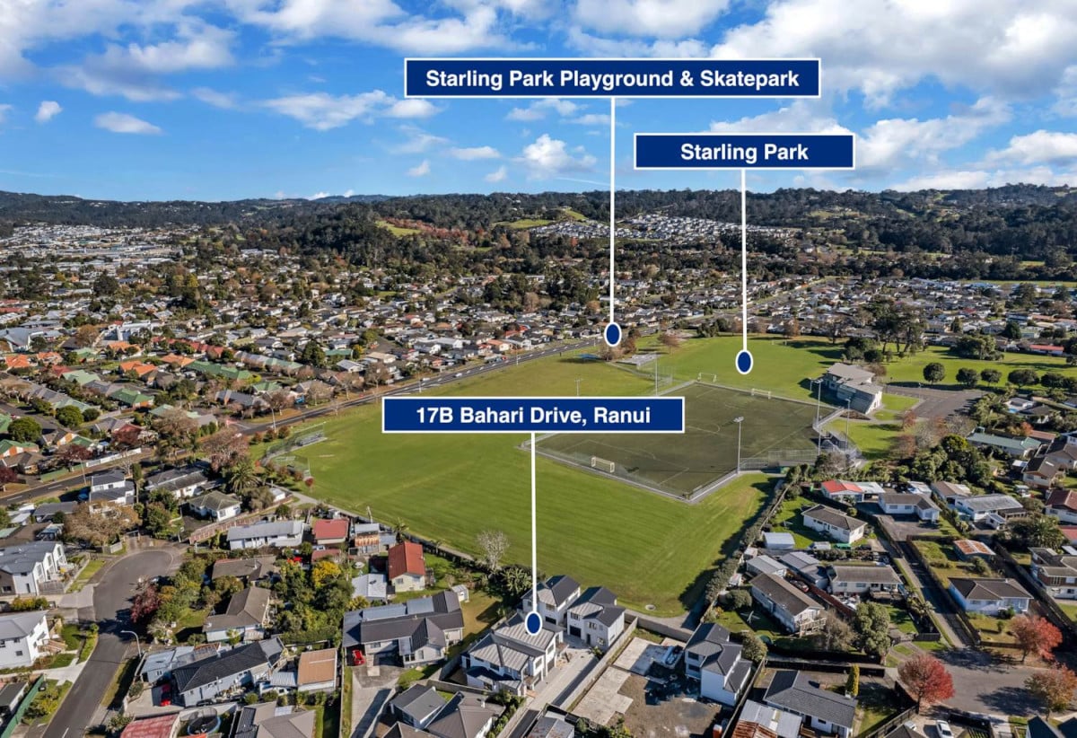 Standalone 4 beds 3.5 baths home with garage, literally next to a sports park, close to schools, local shops, 0.7 km to Birdwood School, 17B Bahari Drive, Ranui, Auckland