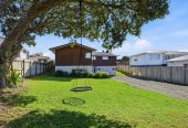 746m2 section, 4 beds (1 ensuite) + study room 2 baths house with garage, Downstairs offers internal access garaging plus a versatile rumpus room, move-in ready, close to schools, shops, supermarkets, 0.2 km to Riverhills School, 127 Ennis Avenue, Pakuranga Heights, Auckland