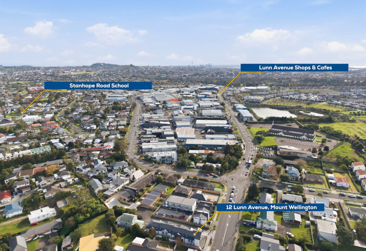 10-Years Master Builder Warranty, Brandnew 1 bed + Flxi room 1 bath townhouse, Walk to restaurants, bus stops, train stations, and supermarkets, 0.7 km to Stanhope Road School, 12 Lunn Avenue, Mt Wellington, Auckland