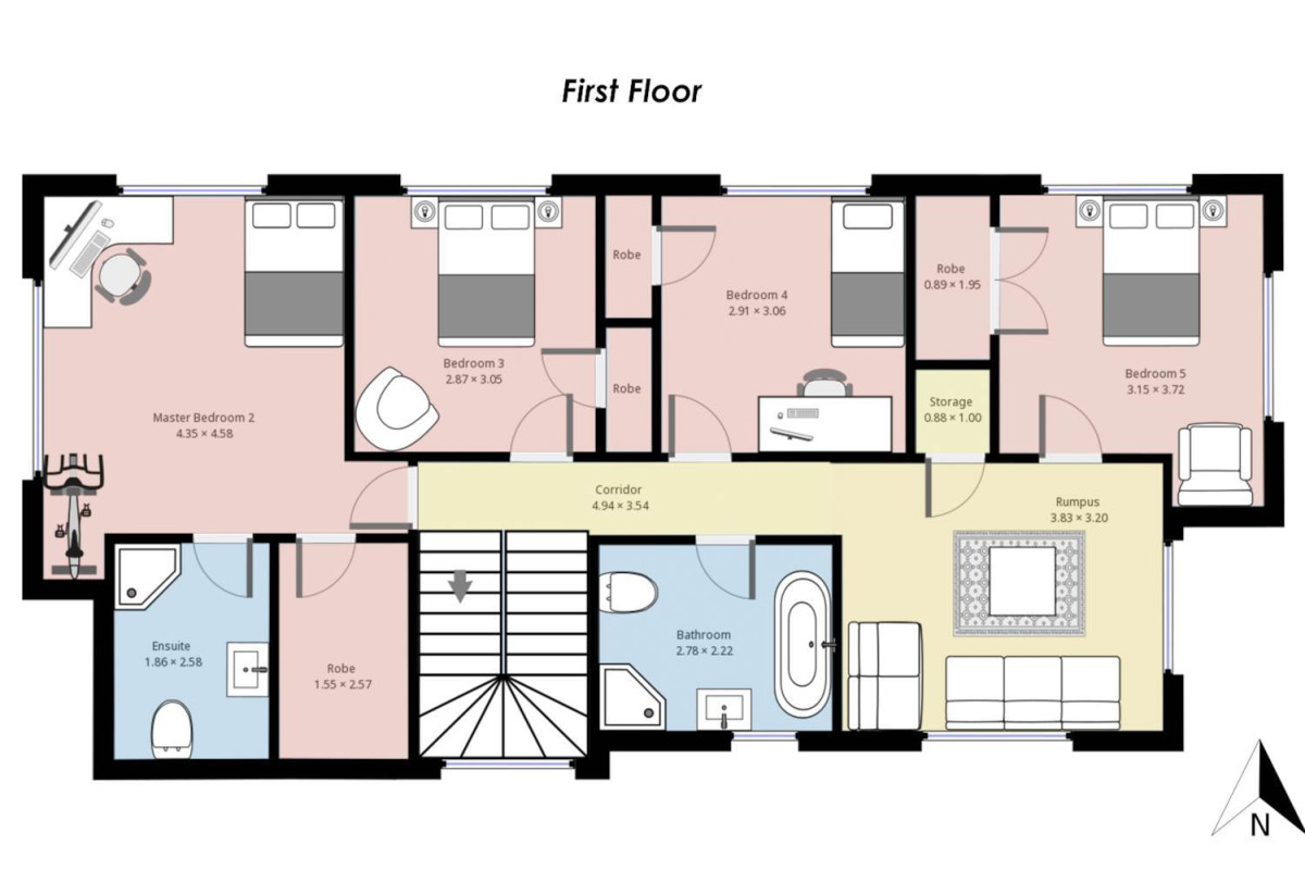 217m2 5 beds (2 ensuites) 3.5 baths house with garage on 280m2 section, 1 ensuite ground floor, Just moments from Ormiston Town Centre, supermarkets, cafés, restaurants, parks, schools, 0.7 km to Chapel Downs School, 1.8 km to Ormiston Senior College and Ormiston Junior College, 26 Cooladawson Drive, Flat Bush, Auckland