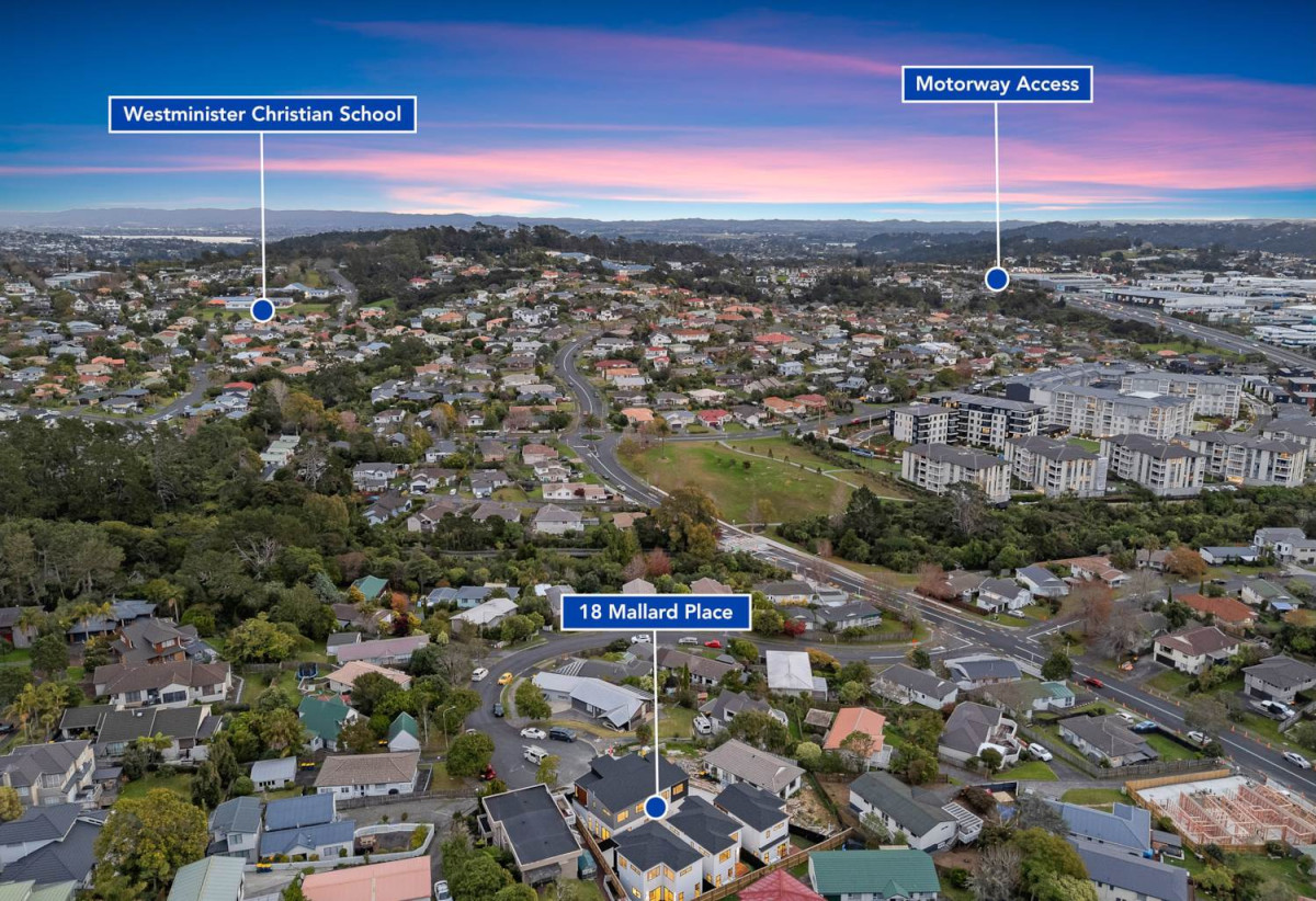 Urgent sale, Brandnew Master Build Home, 3 generous bedrooms +1 study (fits a single bed) + 2.5 bathrooms + Single garage, minutes from Albany mall, schools, motorway access, 1.8 km to Target Road School, 18B Mallard Place, Unsworth Heights, Auckland