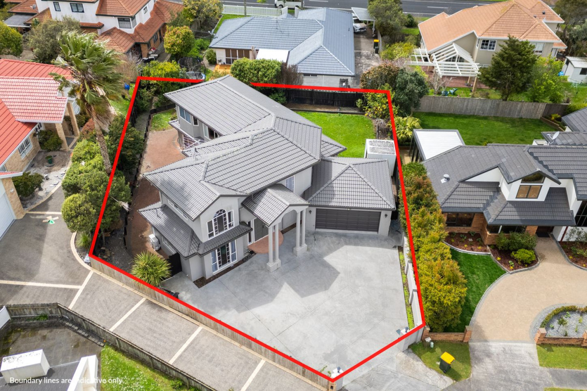 Once in 20 years, 329m2 Brick and tile 5 beds (2 ensuites) 3 baths house with double garage on 703m2 section, 3 beds 1 bath ground floor, Nearby to Meadowland Shopping Centre for restaurants, gym and shopping essentials. In zone for Cockle Bay School, Somerville Intermediate and Howick College, 9 Nathan Close, Somerville, Auckland