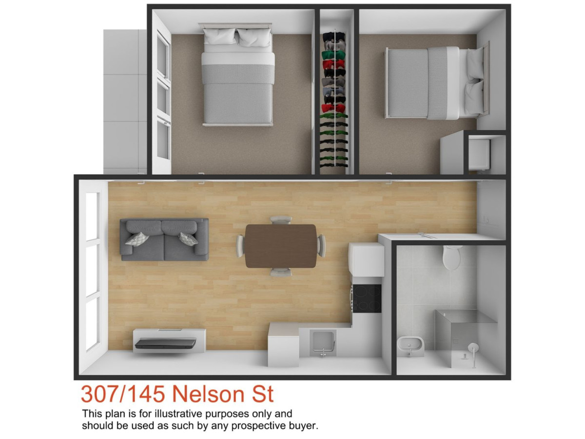 Auckland Girls Grammar school zone, Freehold 2 beds ( 1 bed + 1 Flexi room) 1 bath apartment, Positioned in the sought-after SugarTree Centro development, A storage locker is also included – a valuable bonus for city living. 307/145 Nelson Street, Auckland Central, Auckland