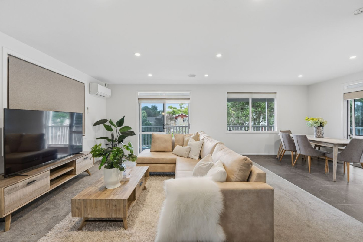 Home and Income, 7A Sailfish Drive, West Harbour, Auckland..160m2 4 beds 3 baths house with car parks on 468m2 section, Solid brick & cedar weatherboard cladding, Separate income area to help offset everyday living costs, close to schools, shops, motorway access & local amenities