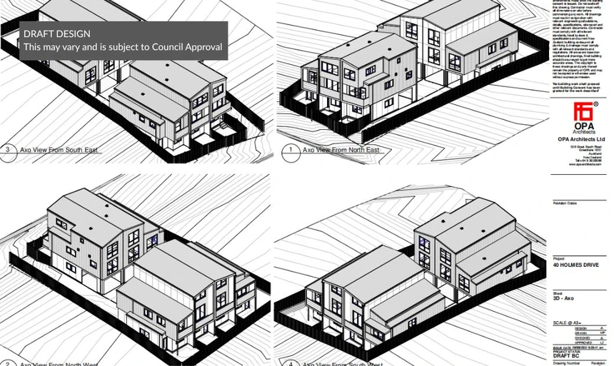 Must sell, Urgent sell, 3 beds 1 bath house on 651m2 section with RC, BC, EPA for 6 new home: 5 x three-storey units and 1 x two-storey unit, each unit has a carport, currently rented at $500 per week, 40 Holmes Drive South Massey, Auckland