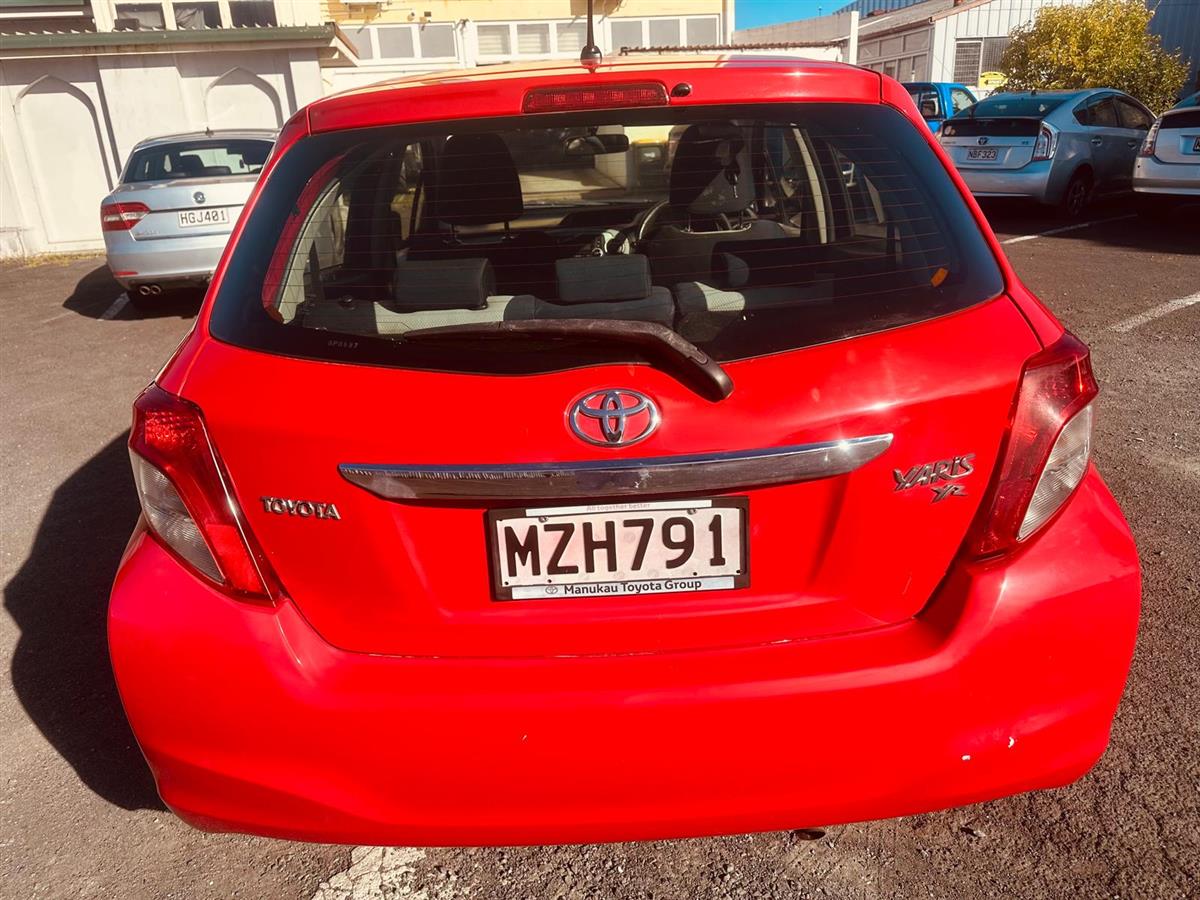 2012 Toyota Yaris YR 1.3P HATCH5 5M Hatchback Manual, NZ New, 5 seats, Petrol, 1,298 cc, 125,507 km