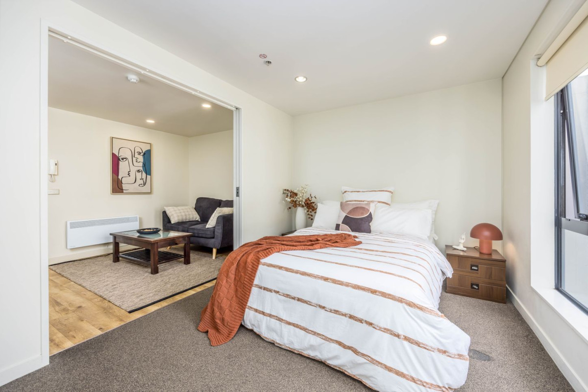 Double Grammar school zone, 33m2 Freehold 1 bed 1 bath apartment, zoned for Auckland Grammar and Auckland Girls Grammar school, 2-minute walk to University of Auckland & AUT, Close to Queen Street, City Library & transport links, 1407/76 Wakefield Street, Auckland Central, Auckland