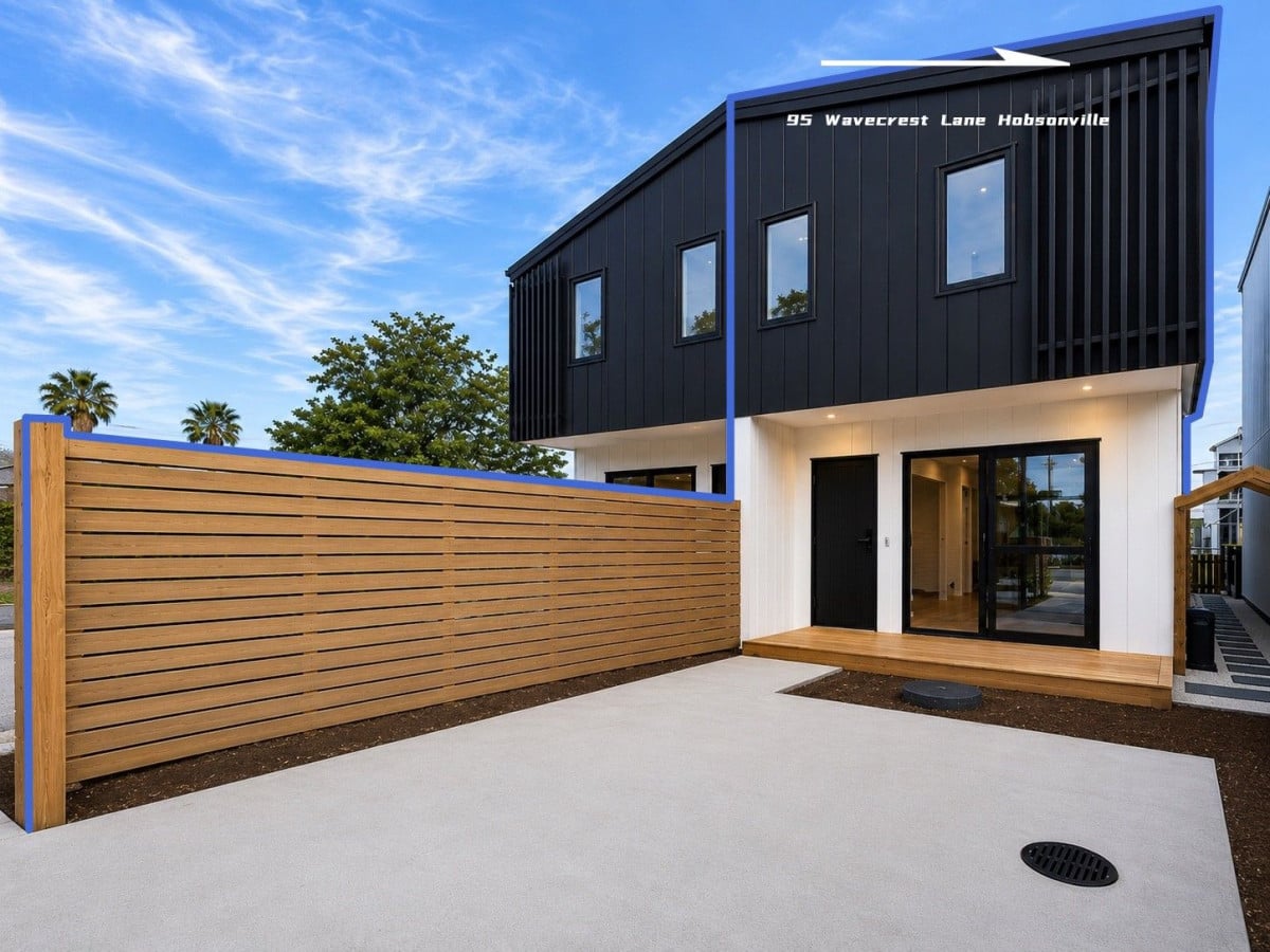 95 Wavecrest Lane, Hobsonville, Auckland..Brandnew duplex 3 beds 1.5 baths home with car park, close to waterfront, shops, motorway access, In zone for Scott Point School & Hobsonville Point Secondary