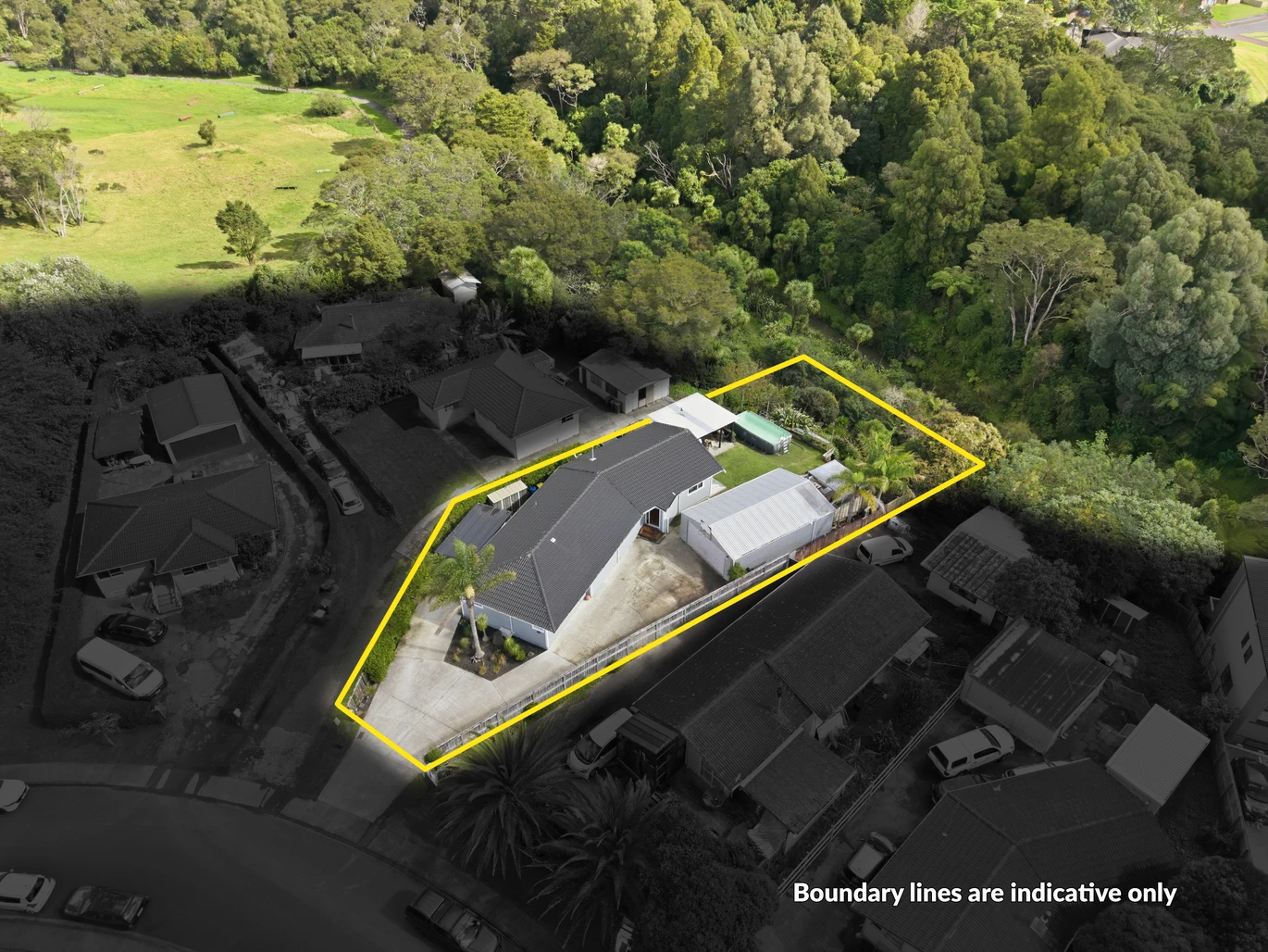 909m2 section, 158m2 4 beds 2 baths main houe PLUS a separate wing/sleepout with a 5th bedroom, bathroom, and covered deck, a massive covered patio with a professional-grade wood-fired pizza oven and a fully equipped outdoor bar area, a large carport, close to reserves, local shops, schools, 23 Tabitha Crescent Henderson, Auckland