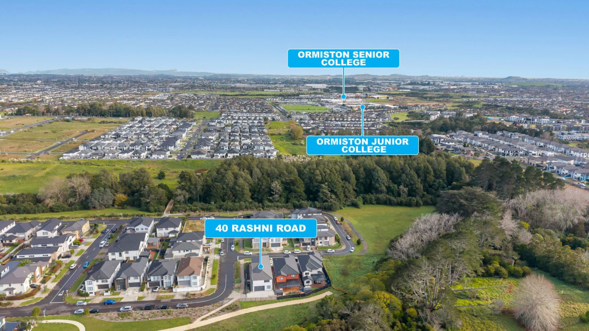 456m2 section, 2 Kitchens, 364m2 8 beds (4 ensuites) 6.5 baths house with double garage and 2 beds granny, close to reserve, schools, Ormiston town centre, 40 Rashni Road, Flat Bush, Auckland