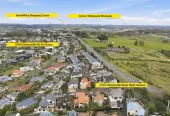 Built with a modern cavity system, 247m2 4 beds 2.5 baths house with double garage and a basement wine cellar, zoned for Marina View School, Hobsonville School, Hobsonville Point Secondary School, St Paul’s School, 157C Hobsonville Road West Harbour, Auckland